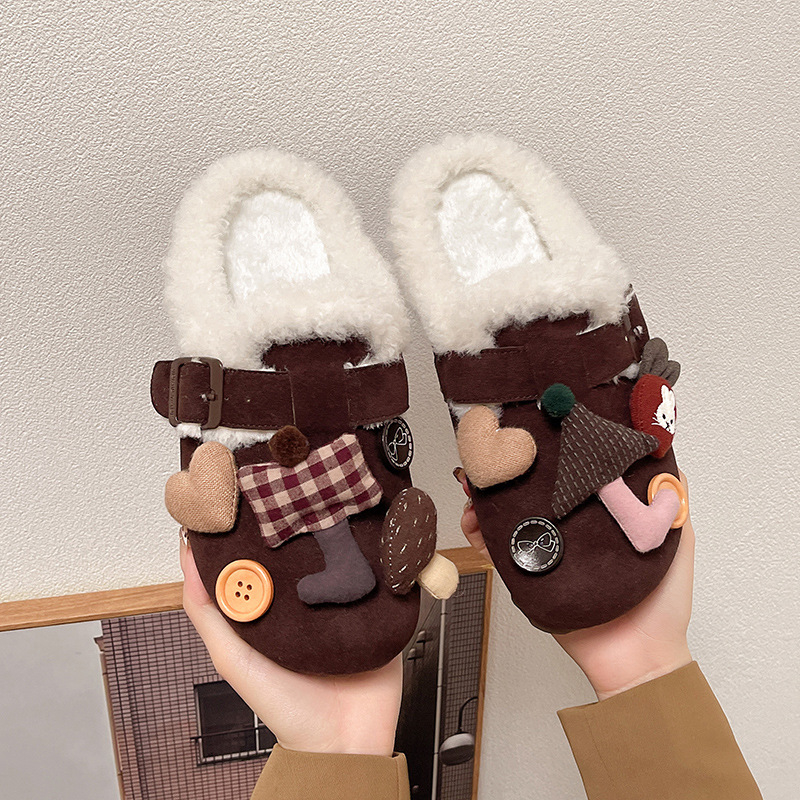 hot free shipping designer slippers for woman winter new Indoor outdoor Snow boots keep warm vintage casual Plush sandals