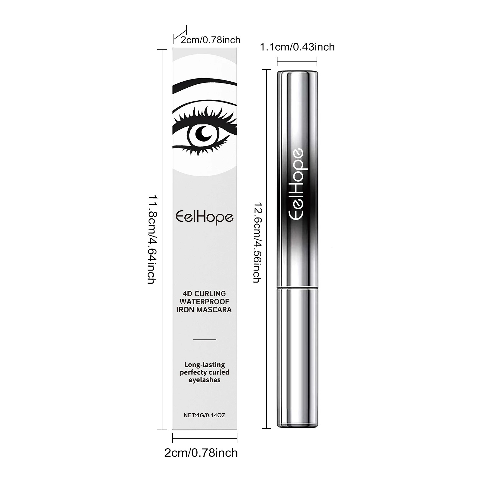 Eelhope 4g Eyelash Lengthening Mascara 4d Curly Thicken Eye Lash Long Lasting Makeup Waterproof Fast Dry Black Curling 250606