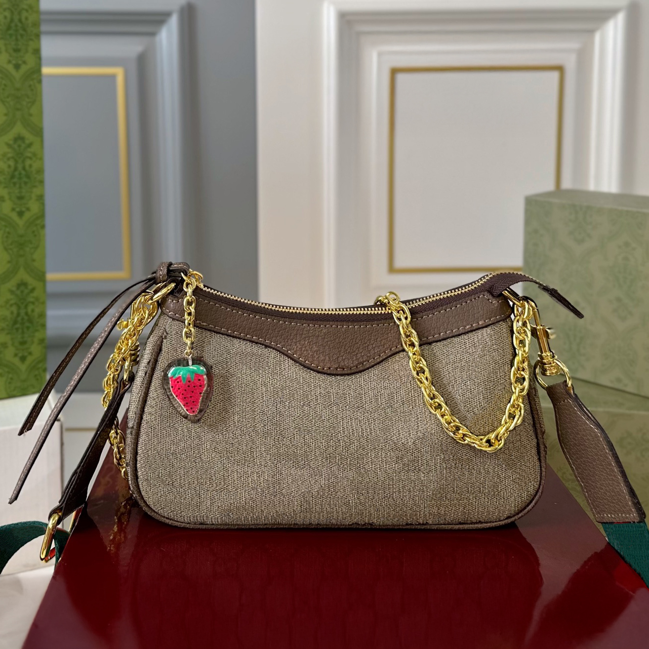 Boxed Brand Designer Shoulder Bag for Women Luxury Leather Crossbody Hobos Bags with Strap Ladies Designer Zipper Purse Yuki059