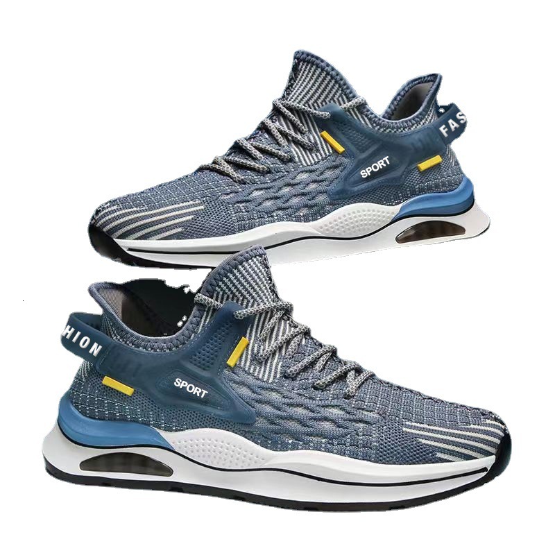 New Men's Sports Shoes Spring Summer Korean Style Fish Scale Flyknit Breathable Running Designer Shoes Shoes Trendy Free Delivery Of Sneakers Men