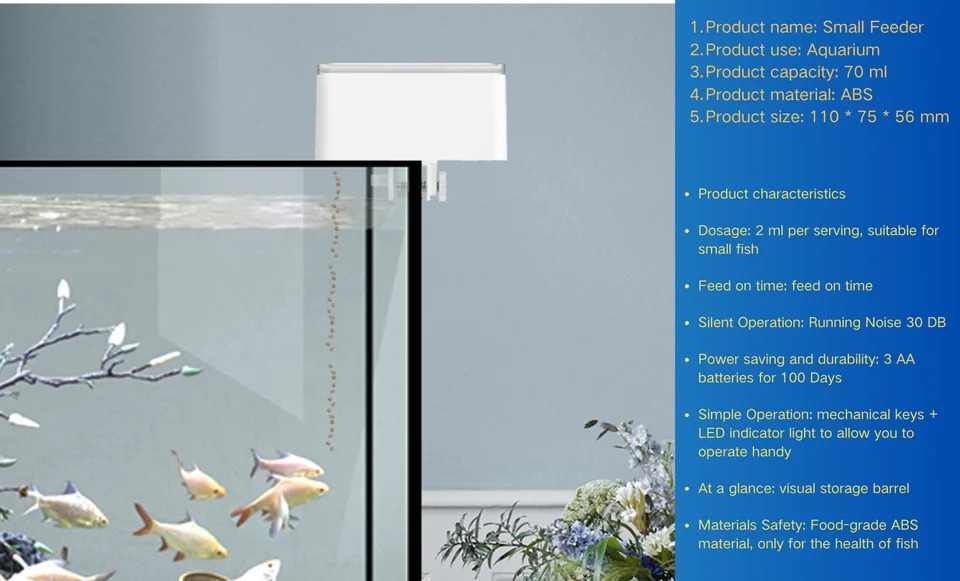 LED Aquarium Digital Fish Tank 70ml Intelligent Digital Automatic Fishes Feeder with Timer Pet Feeding Fish Food Dispenser Food 250613