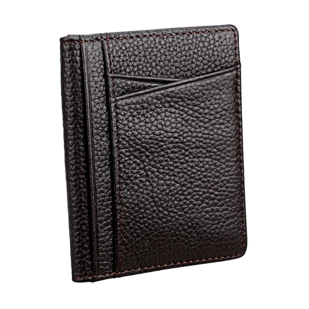 Mens Slim Wallet Soft Genuine Leather Credit Card Holder Wallets Purse Portable Ultrathin Small Billfold Organizer Wallet 250614