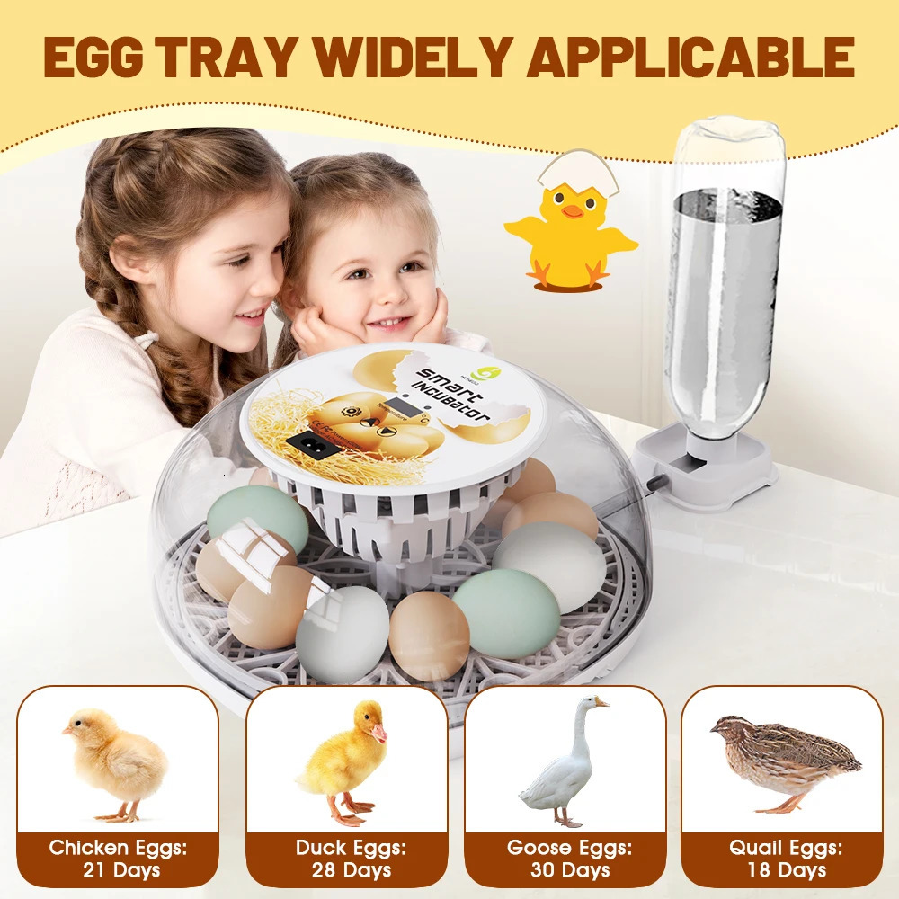 Household Small Chicken Duck Goose Egg Incubator Automatically Add Water Intelligent Temperature Control 12 Incubators 250624