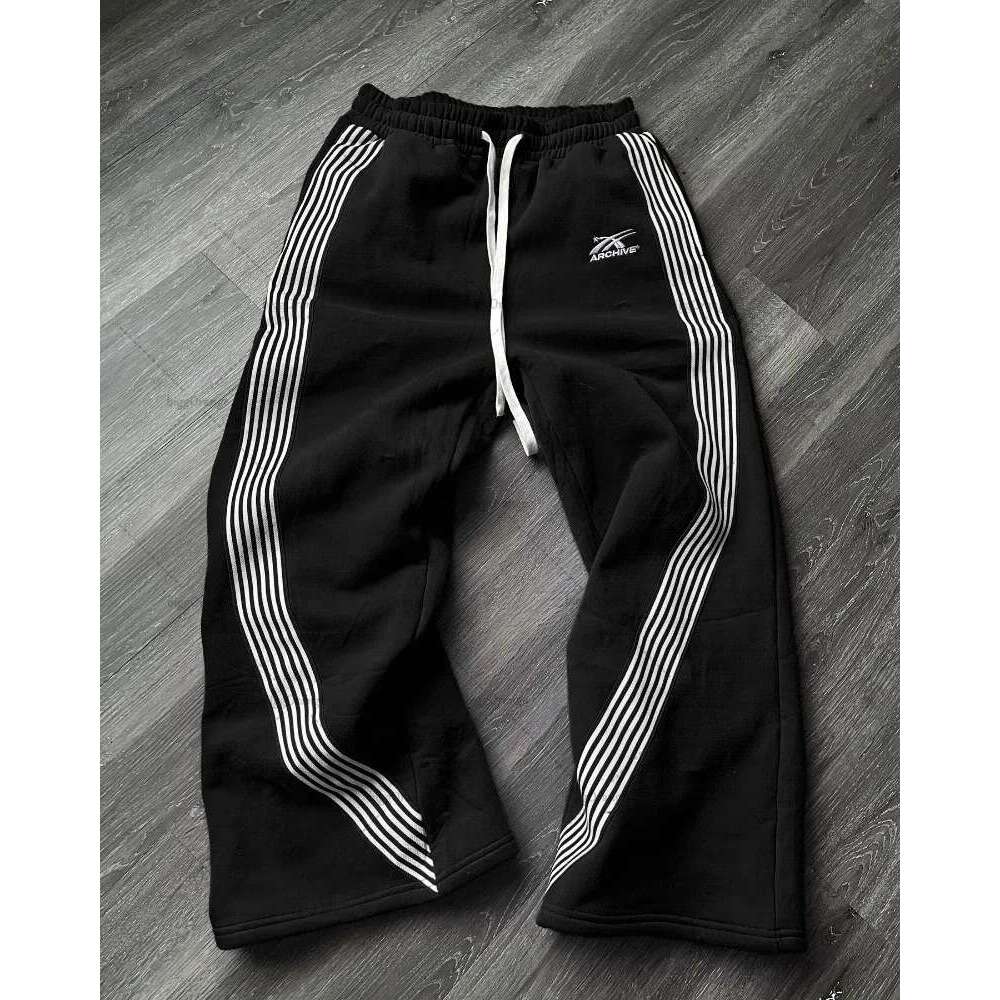 American Style Side Stripe Sweatpants Y2K Printed Joggers Casual Pants for Men and Women