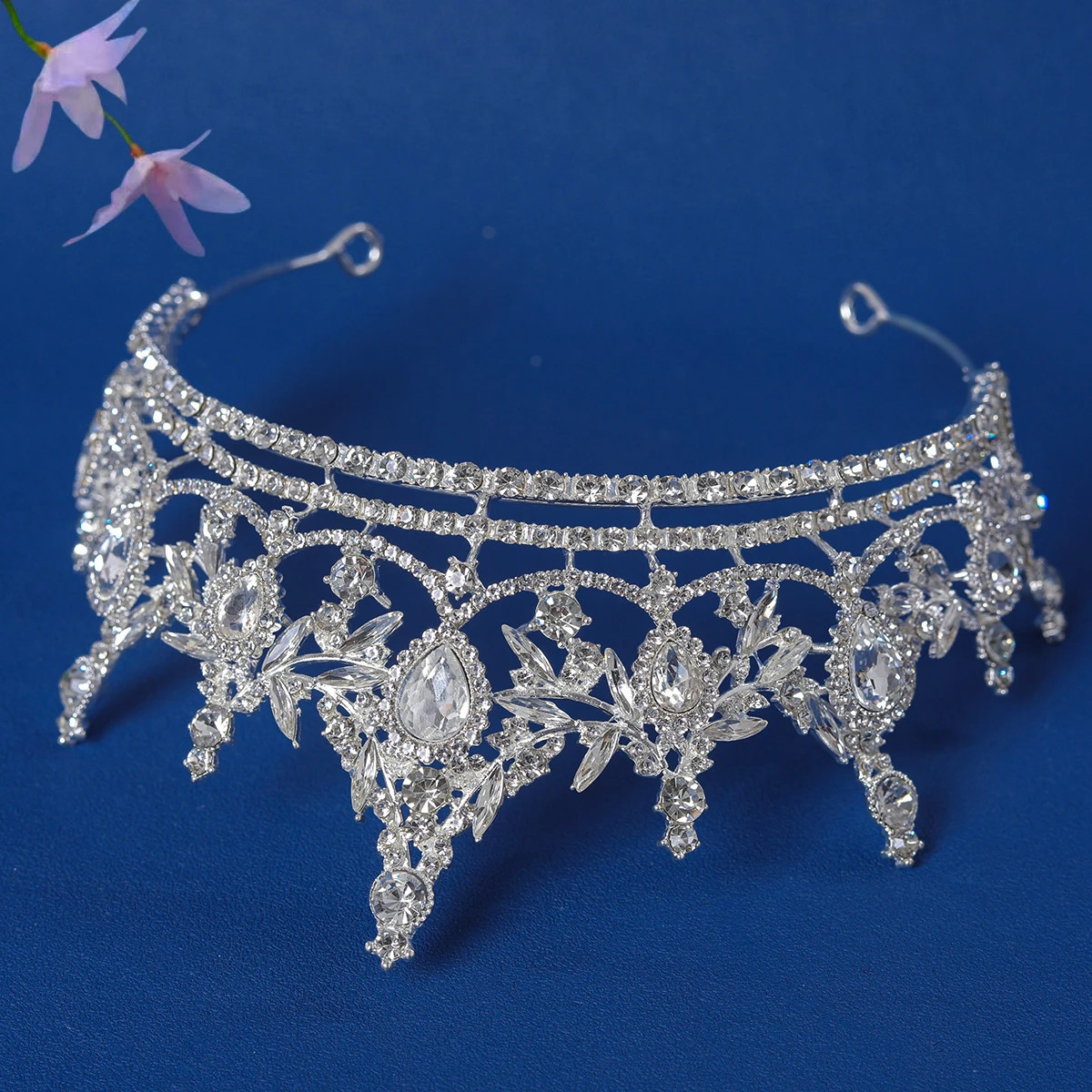 Fashion Silver Color Bridal Crowns For Wedding Hair Accessories Crystal Princess Tiaras Diadem Women Hair Accessories 250610