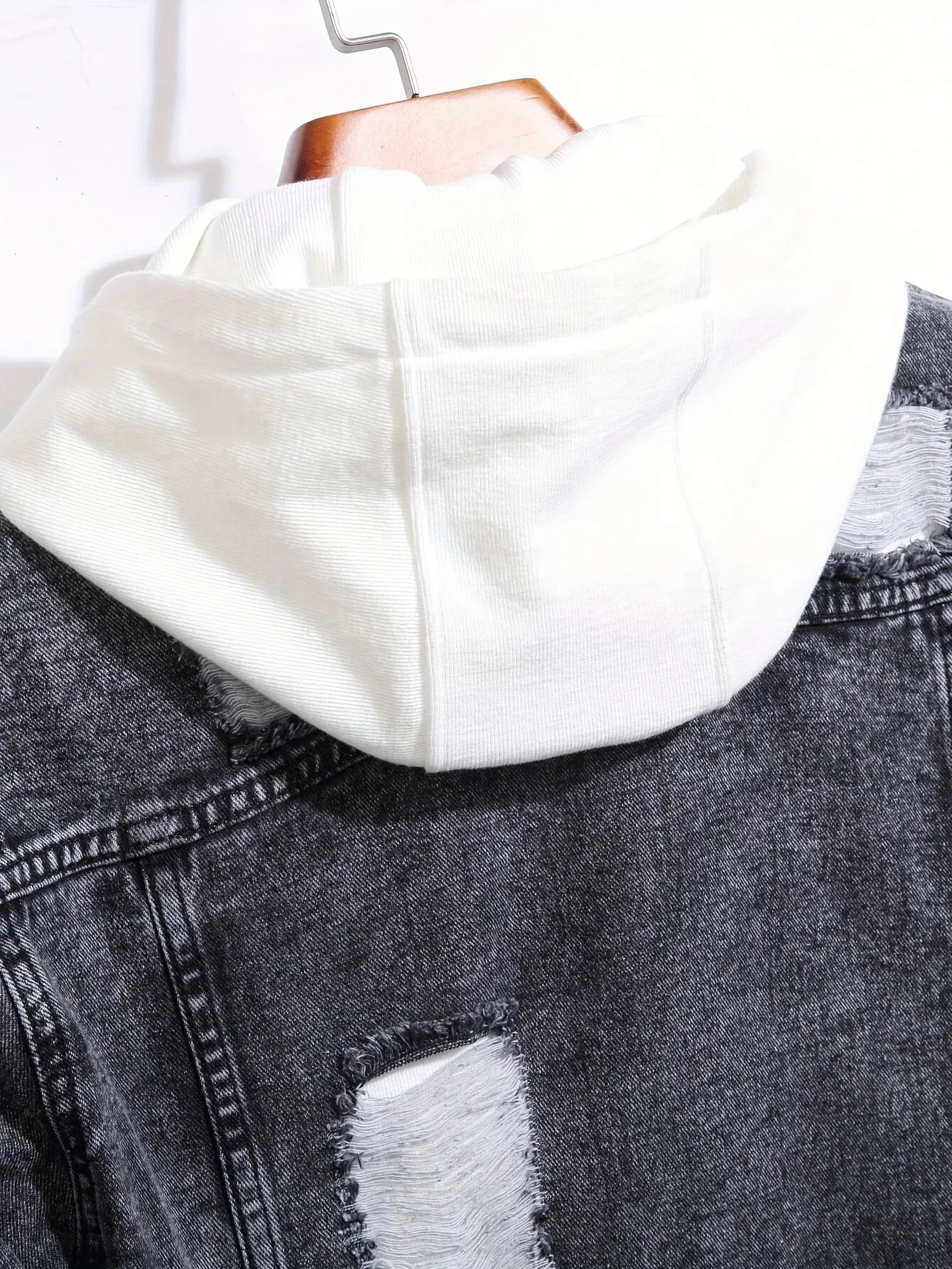 1PC Mens Four Seasons Style Old Stoashed Black Flight Jacket Daily American Street Casual Denim Jacket 250614