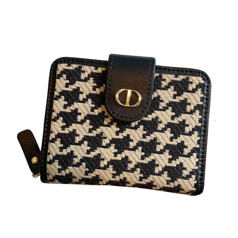 Canvas Small for Women, Short and Exquisite, High-end Card Holder, Integrated New Niche Design Sense Wallet