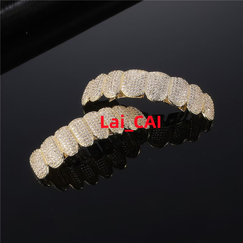VVS Moissanite Hiphop Iced Out Grillz Teeth 925 Sterling Silver Pass Diamond Tester Moissanite Grillz Custom