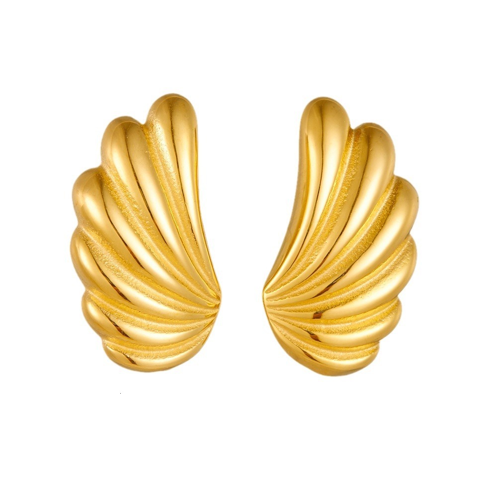 Fashion Light Style Simple Angel Wings Earrings for Women High-end Niche Titanium Steel Non-fading Ear Jewelry