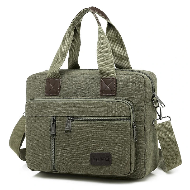 Mens crossbody bag 15.6-inch laptop handbag vintage canvas briefcase shoulder bag 250614