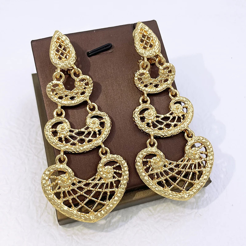 Women Big Drop Earrings 18K Gold Plated Long Earrings Fashion Jewelry Wedding Accessories Trending 250610