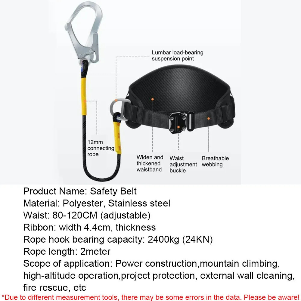 Single Waist Work Harness Highaltitude Safety Belt Rope Outdoor Climbing Training Electrician Protective Equipment 250611
