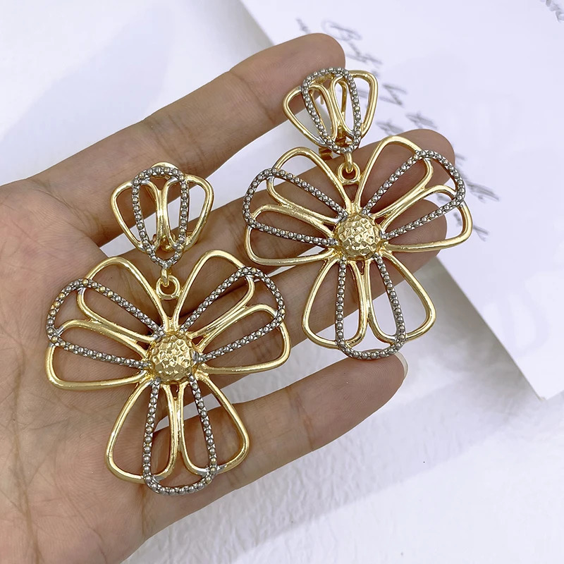 Earrings For Women Gold Color Quality Drop Earrings 18K Gold Plated Fashion Jewelry Wedding Party Accessories Gift Trending 250610