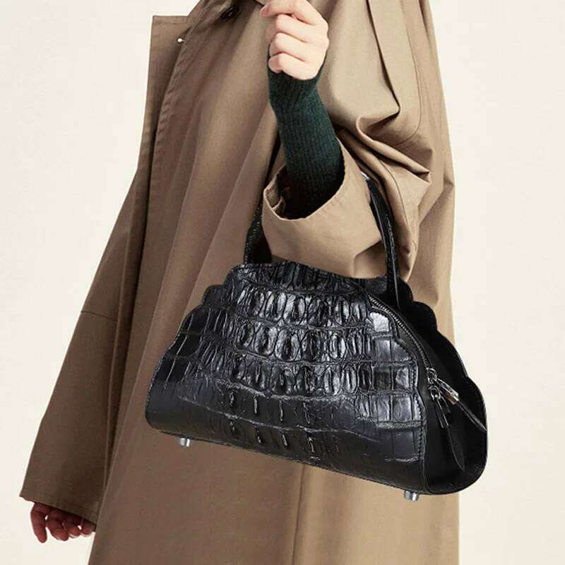 Designer Bag Alligator Handbag For Women High End Cloud Bag Design Genuine Leather Shell Shape Shoulder Tote Accessory