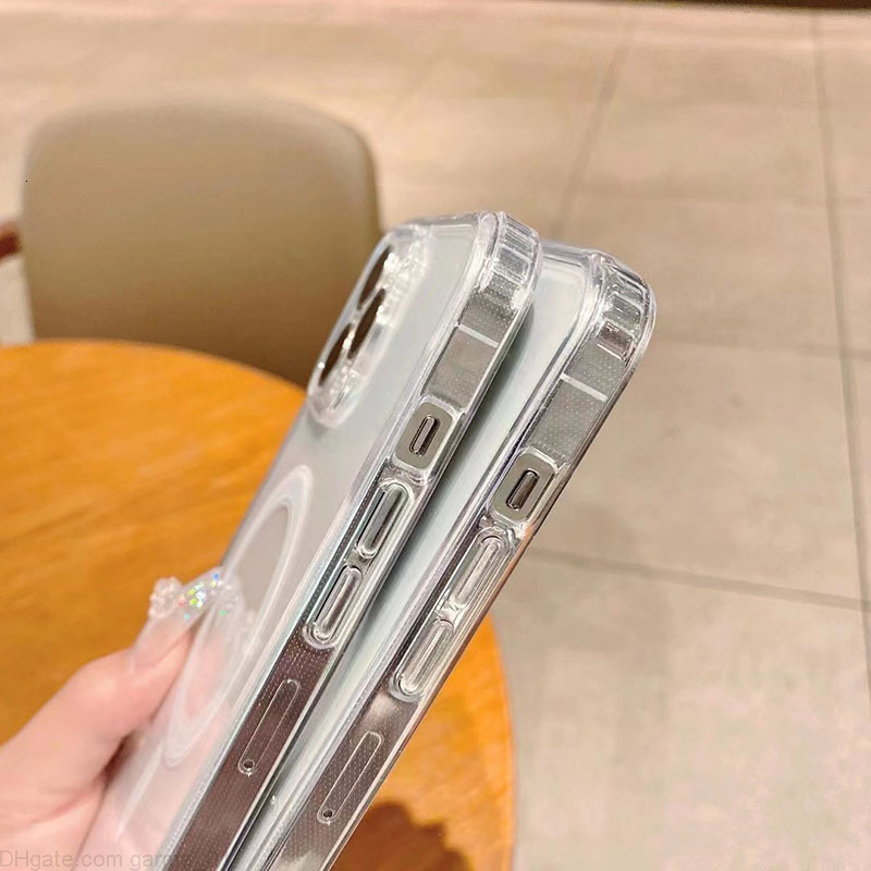 13 iPhone 14 11 Clear Magnetic Phone Case for Apple 15 12 Transparent PC Mobile Back Bumper Covers Compatible with MagSafe Wireless Charger Fundas Coq