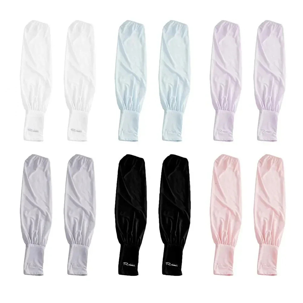 Summer Loose Sunscreen Ice Silk Sleeve Female Long UV Protection Arm Glove Super Soft Breathable Driving Sleeves 250610