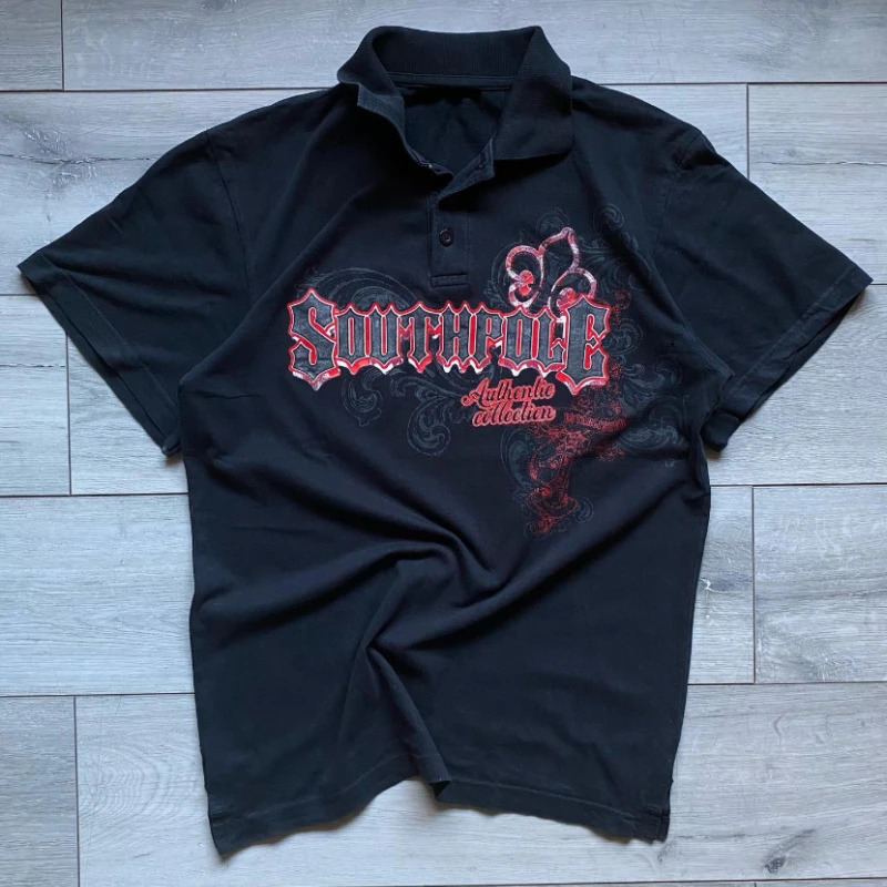 Y2K Streetwear Campus Retro Style Harajuku Pattern Classic T Shirt Oversized Loose Men and Women Hip Hop Punk Casual Polo Tops 250614