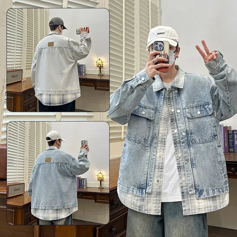 High Quality Mens Cotton Denim Jackets Spring Autumn Casual Top Retro Jeans Youth Streetwear Windproof Loose Coat Clothing 250614