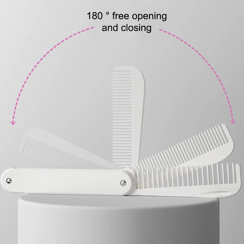 2 In Multifuncional Portable Plastic Folding Pocket Combs Barber Men Oil Head Beard Combs Hair Styling Wide Tooth Combs 250612