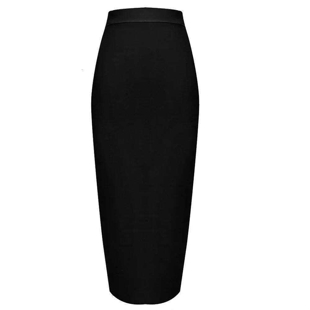 Sexy Bodycon Mini Skirt Side Slit Elastic Wrap Club Women's Polyester Fiber Long 75cm Solid Color with Zipper