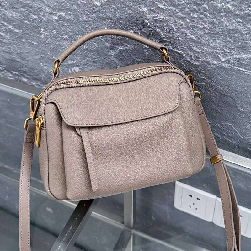 Handle Crossbody Bags Women 2025 New Genuine Leather Shoulder Handbag Purses For Woman Soft Cowhide Leisure Ladies Messenger