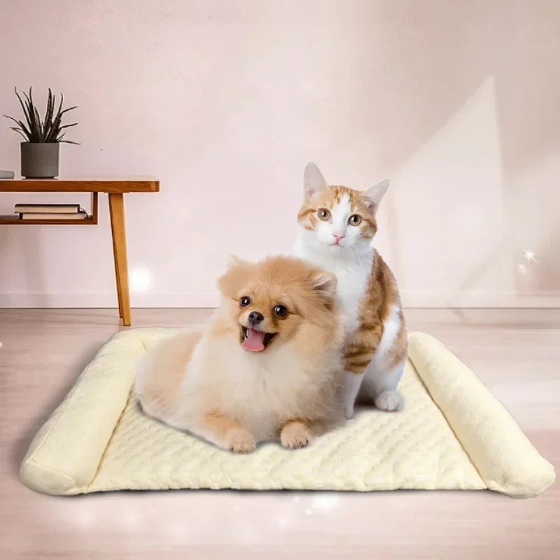 Summer Cooling Ice Silk Mat Bed Set for Dogs Cats - Breathable Portable Pet Cooler Pad 250614