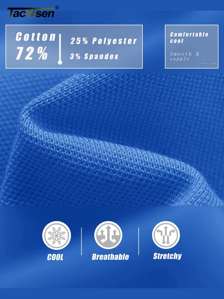 TACVASEN Summer Casual Polo T-Shirts Womens Cotton V-Neck Short Sleeve Tops Ladies Fashion Lightweight Outdoor Sports Golf Polos 250609