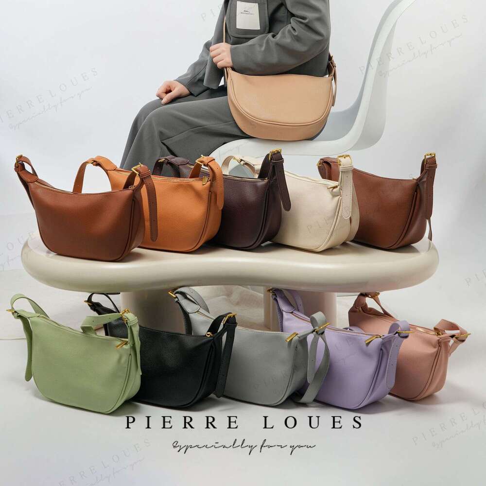 New Dumpling Large Capacity Shoulder Crossbody Ins Korean Style Casual Soft Leather Bag Women's High-end Feel