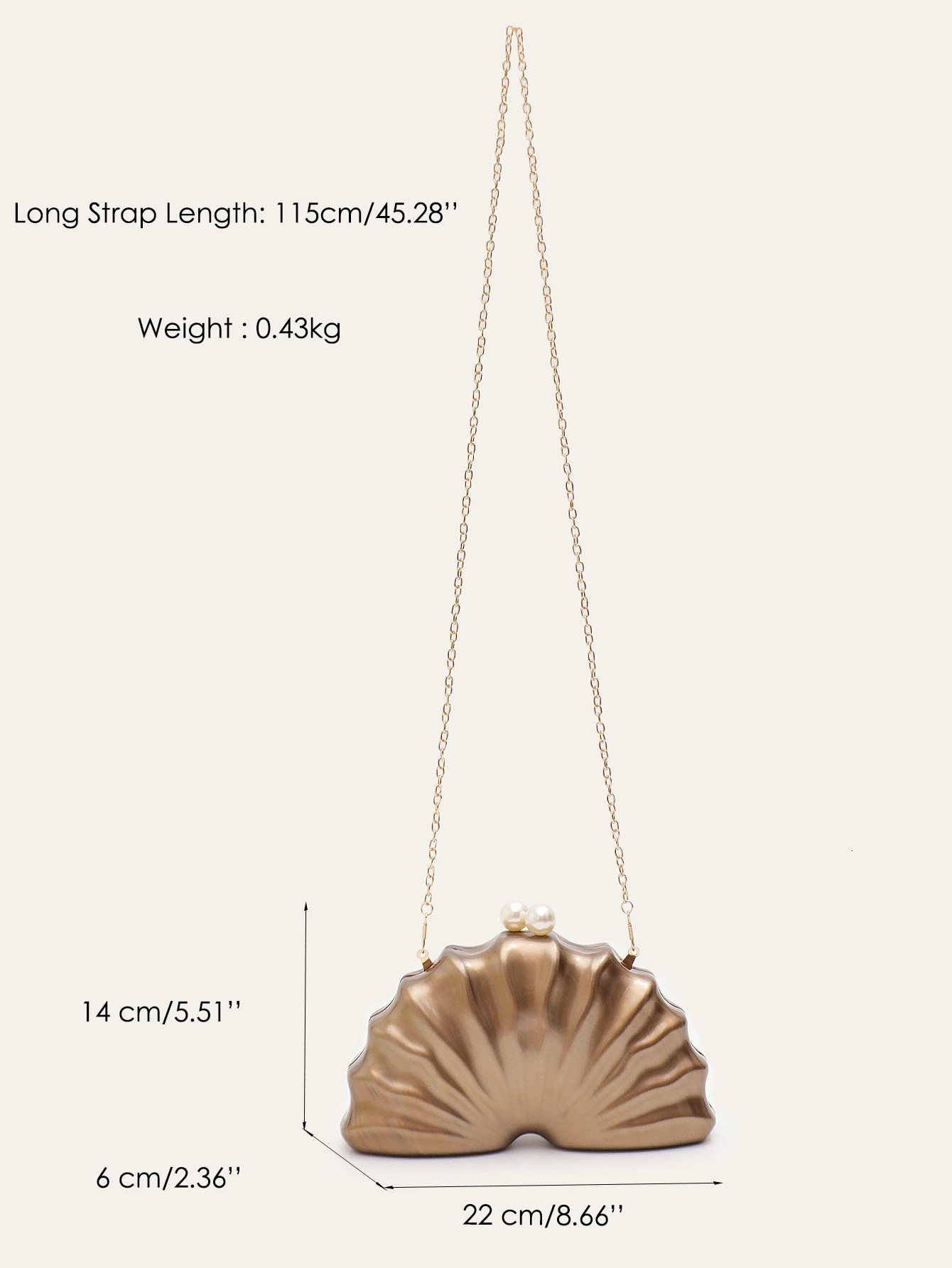 CR Womens Fashion Elegant Pearls Decoration Acrylic Shell Shaped Long Chain Fits Cellphone Box Hardcased Clutch Evening Bag 250614