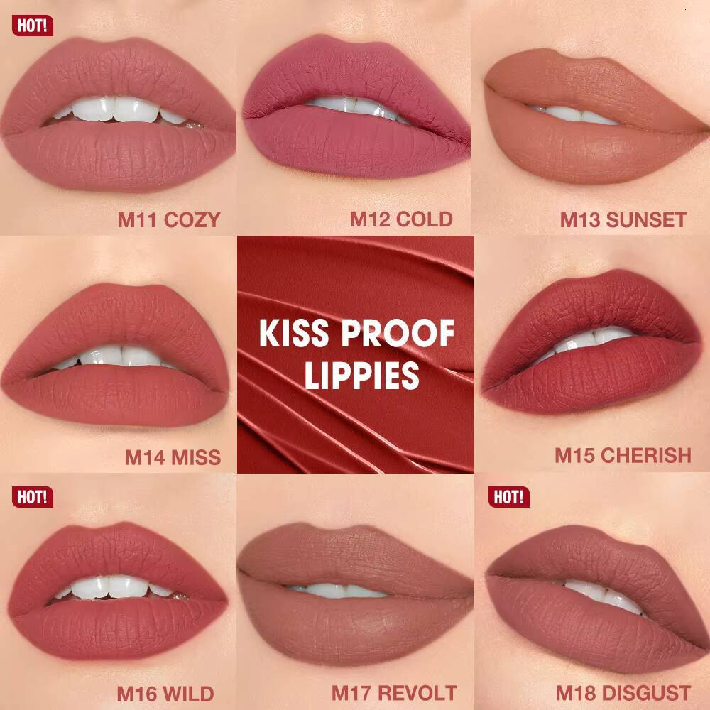 O.TWO.O Tint Waterproof Long Lasting Non-stick Cup Sexy Red Pink Lip Glaze Velvet Matte Lipstick Makeup happy