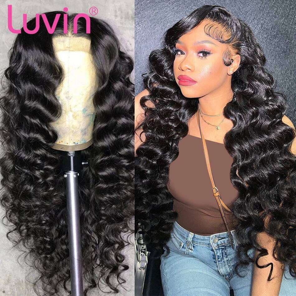 Luvin 30 32 Inch 13x6 HD Frontal Brazilian Loose Deep Wave Wig 250 Density 13x4 Lace Front Human Hair Wigs For Black Women