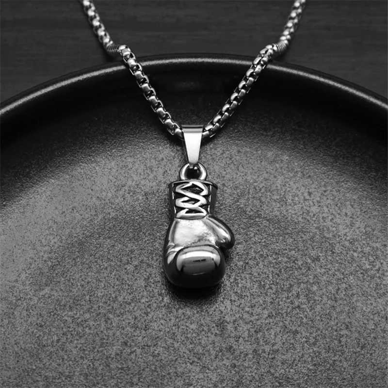 Boxing Gs Boxer Men Necklaces Pendants Chain Punk Tren for Boyfriend Stainless Steel Jewelry Creativity Gift Wholesale W250616