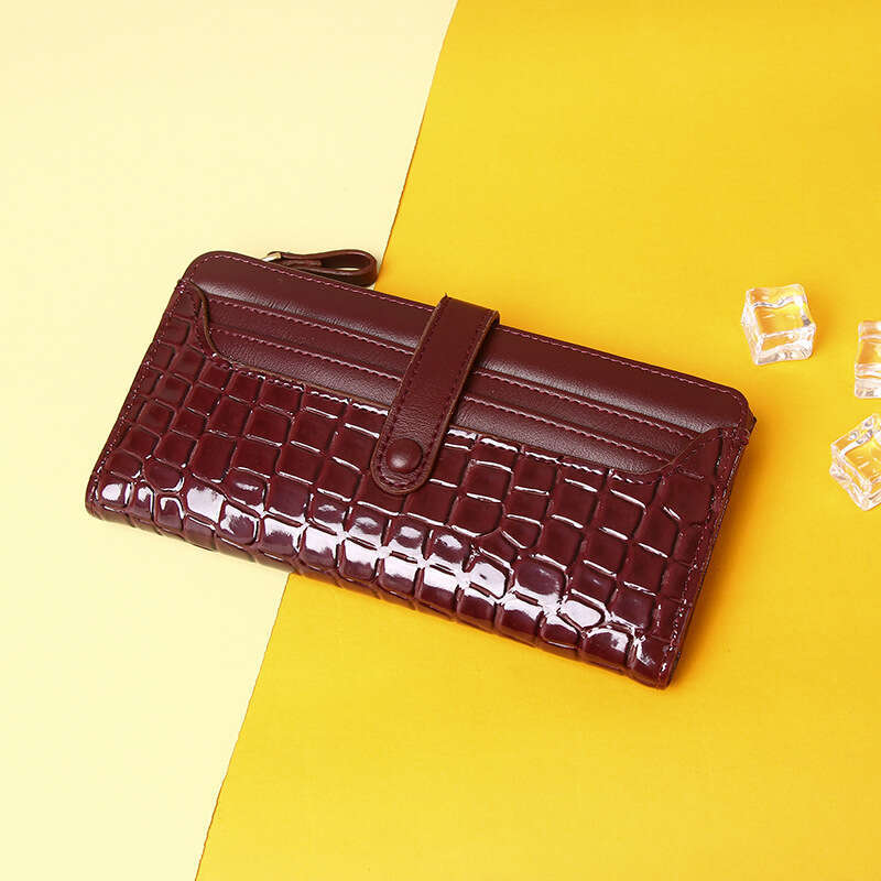 New Luxury High-End Crocodile Pattern Long Women's Buckle Wallet Multi-Card Slot Card Holder Clutch