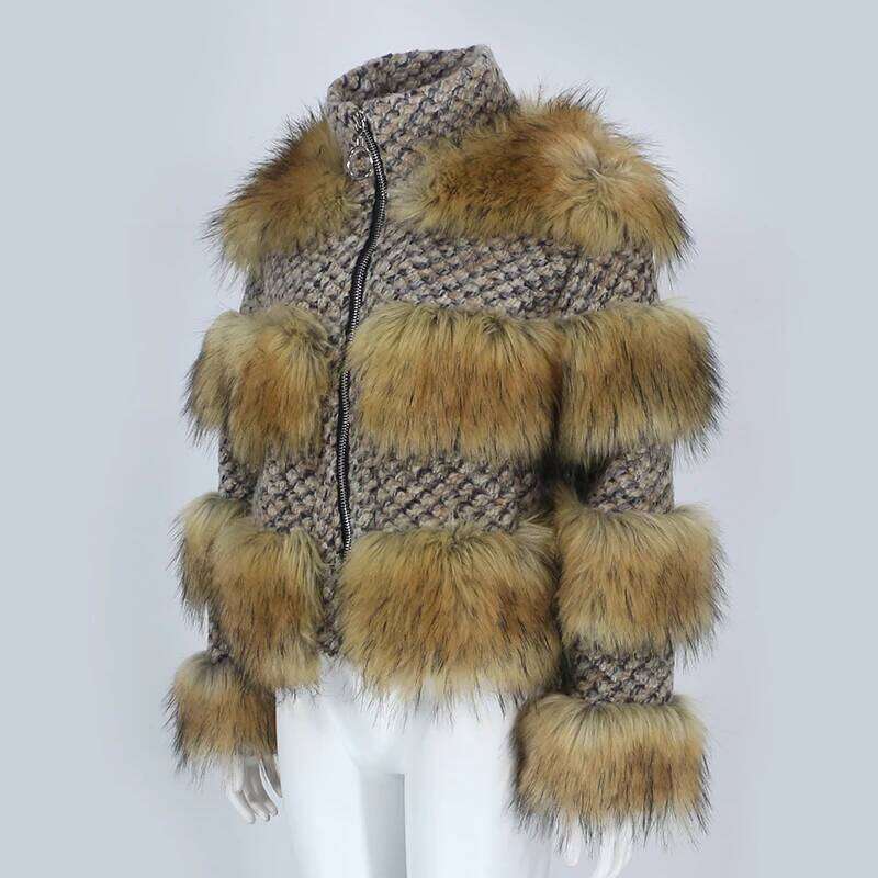 Furyourself 2025 Winter Women Ecofur Faux Woolen Coat Jacket Korean Streetwear Outerwear Thick Warm Artificial Fur