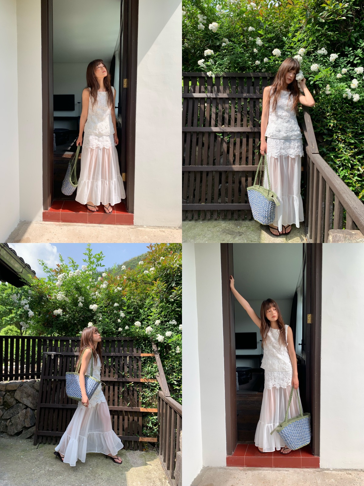 X2202 Summer 25 Summer French style beautiful lace splicing gauze fishtail half-length skirt for women