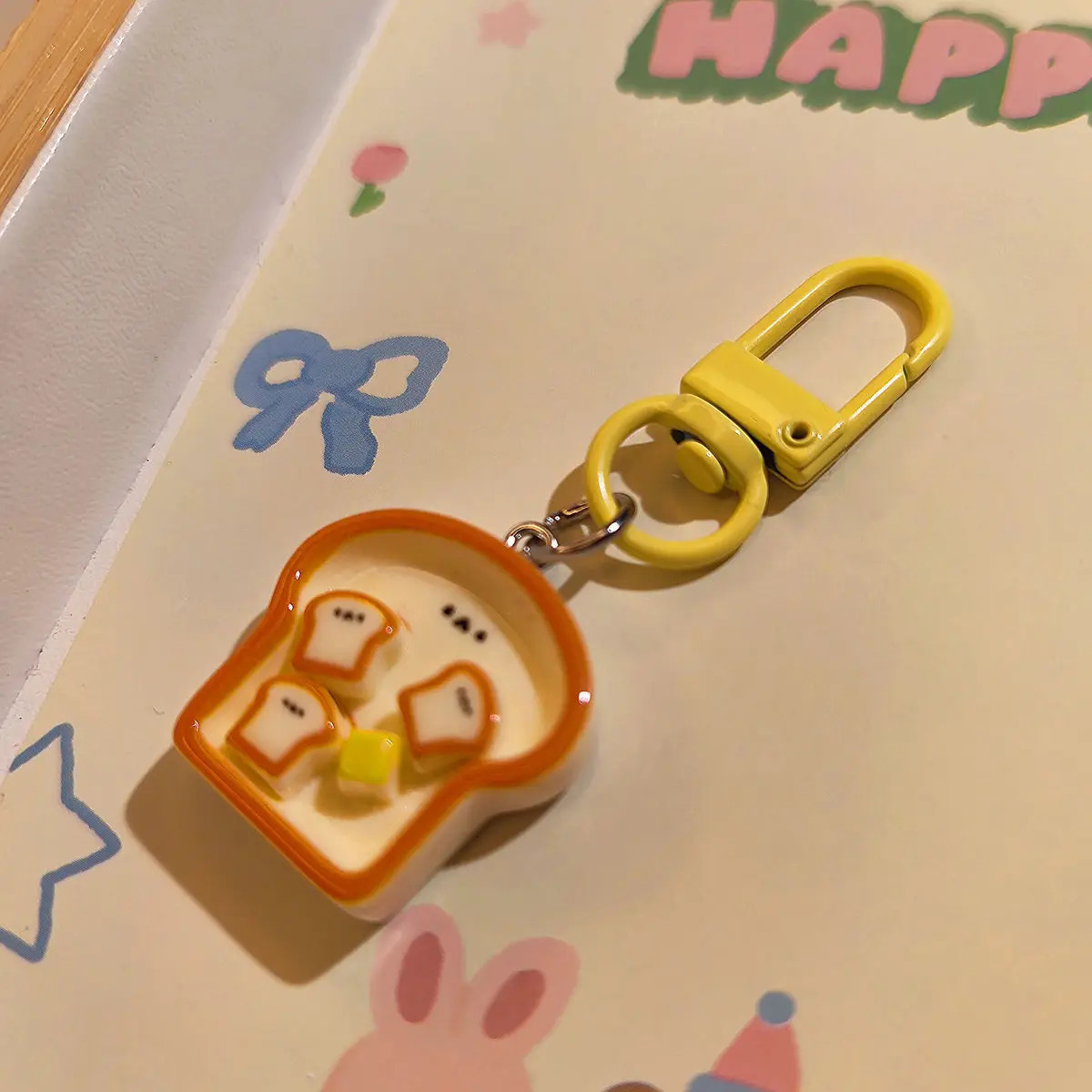 Pendant Bag Chain Cute Breakfast Plate Fun Realistic Food Toy Keychain Girlish Backpack Accessory Couples Friend 250616