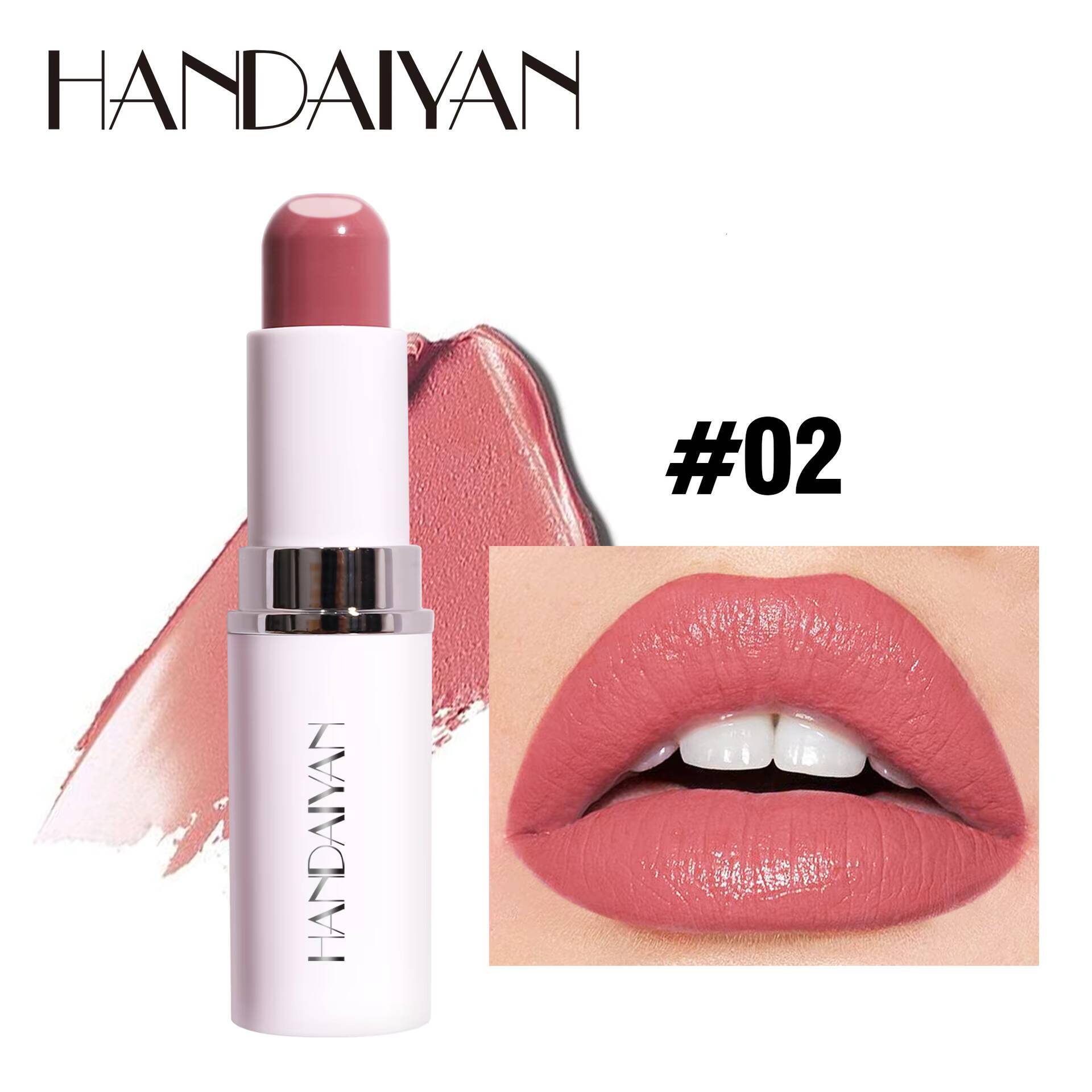 Handaiyan 8 Colors Matte Waterproof Velvet Nude Lipstick Sexy Red Brown Pigments Makeup Long Lasting Profissional happy