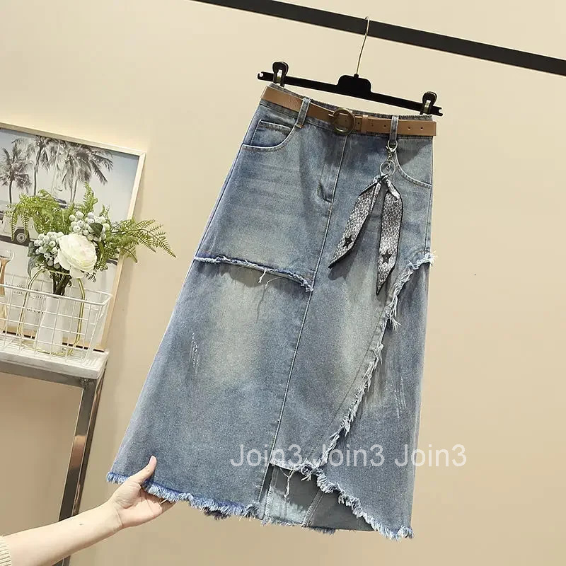 Midi Woman Denim Skirt Clothing Trend 2025 Summer Luxury Elegant Sales Premium Modest Stylish High Waist Jeans Skirts for Women