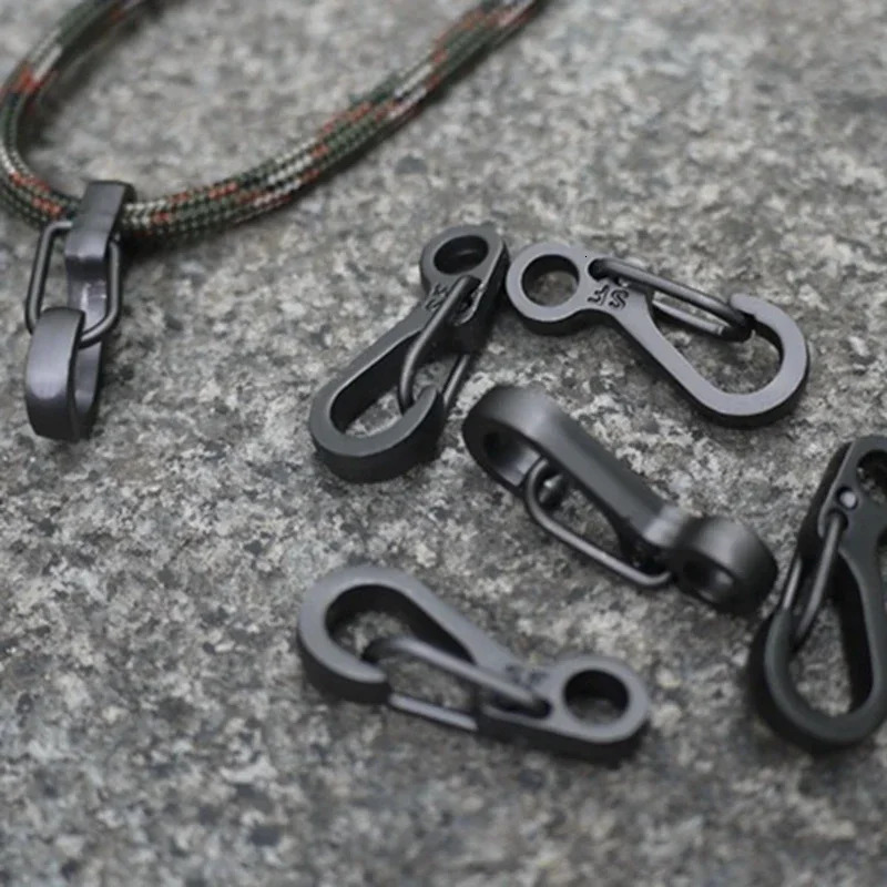 10pcs EDC Mini Stainless Steel Key Buckle Snap Spring Clip Hook Carabiner Keychainl Outdoor Tools Camping Hiking 250611