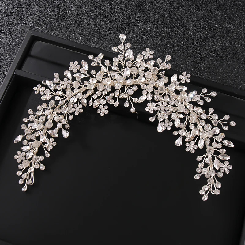 Crystal Rhinestone Bridal Wedding Headbands Tiaras Hairbands For Women Bride Bridal Wedding Hair Accessories Jewelry Band Gift 250603