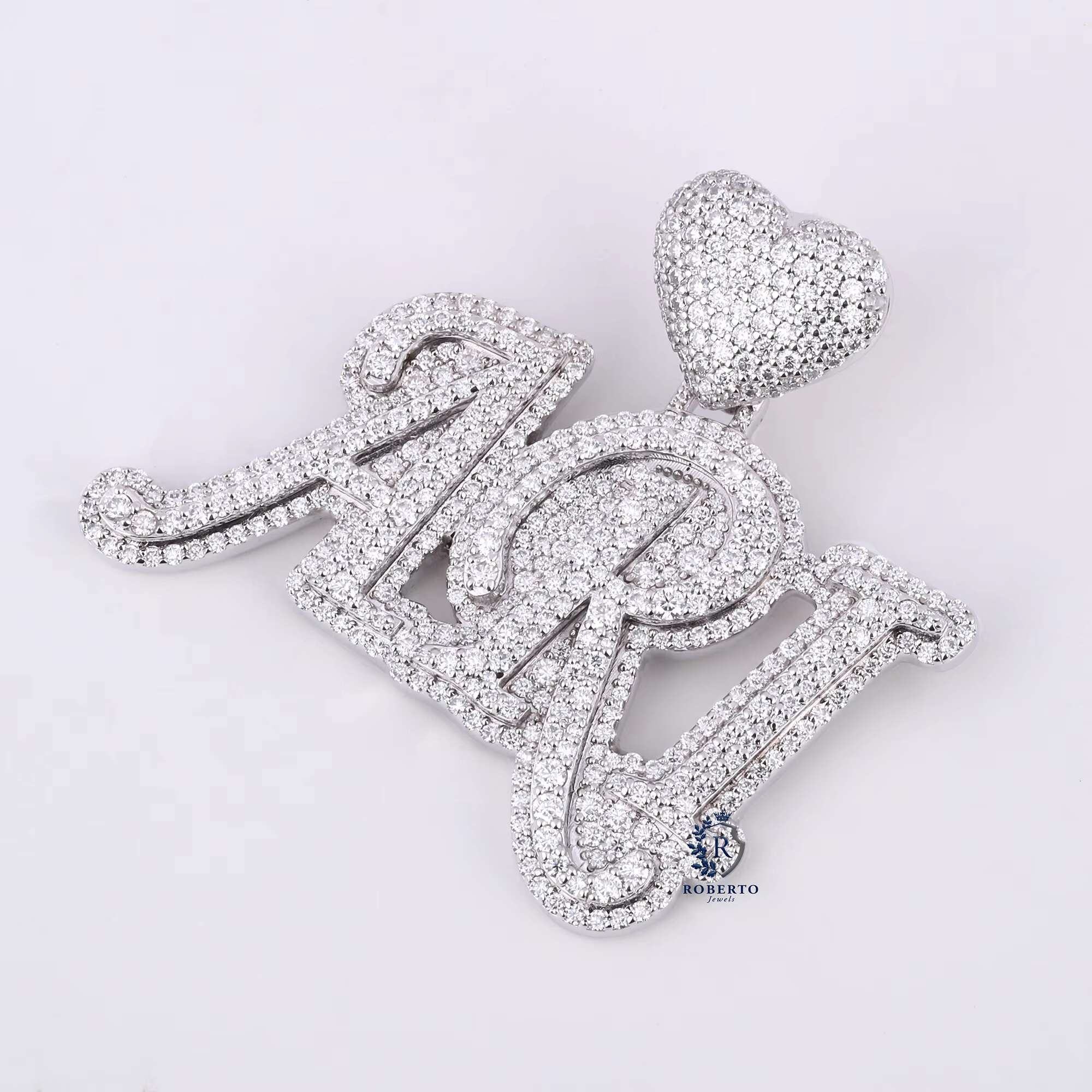 Fully Iced Out Custom Name Pendant VVS Moissanite Diamonds 925 Sterling Silver Personalized Hip Hop Charm