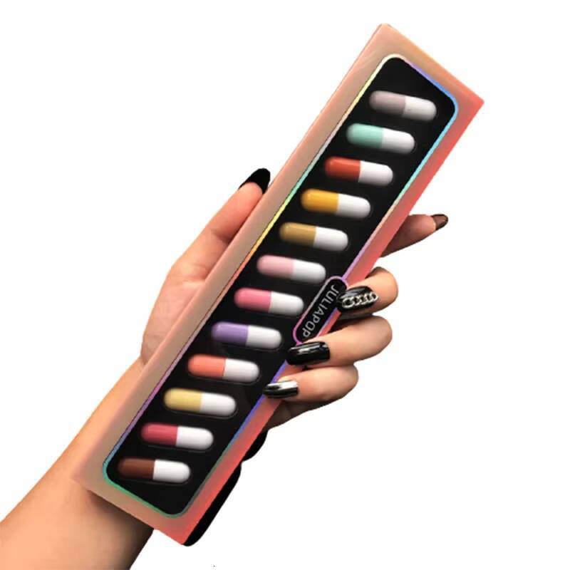 New Mini 12-color Capsule Set Waterproof Non-stick Cup Carry Pill Novelty Lips Makeup DIY Lipstick For Women happy