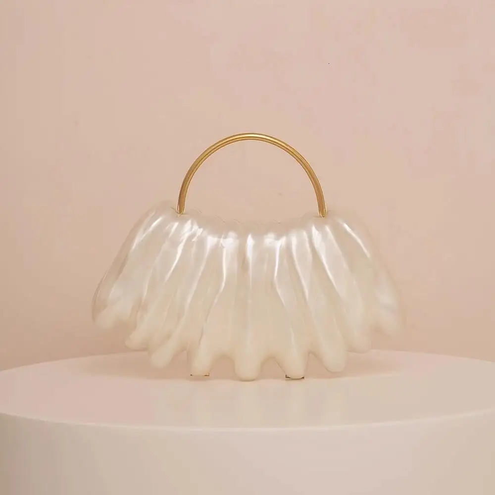 Designer Women Acrylic Mini Pearl White Ivory Bag Cute Evening Clutch Wedding Party Luxury Pro Female Lady Purse And Handbag 250614