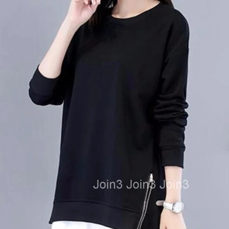 Cotton Pullovers With Zipper Female Top Kpop Full Zip Up Dropshiping Aesthetic Matching Basic Emo Outerwears Womens Sweatshirts