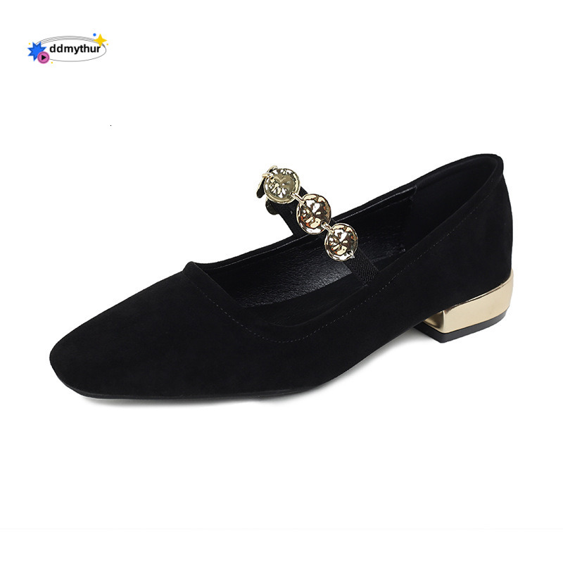 6328 Su Yinyin Same Style Jiangnan Girl ~ Square Toe Small Coin Flat Mary Jane Women Duobao Shoes Commuting ddmythur