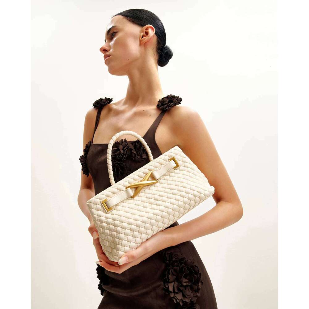 designer bag JW PEI Elora Woven Tote Women Solid Color Small Handbag Vegan Leather Purse Designer Simple Fashion Top Handle Bag