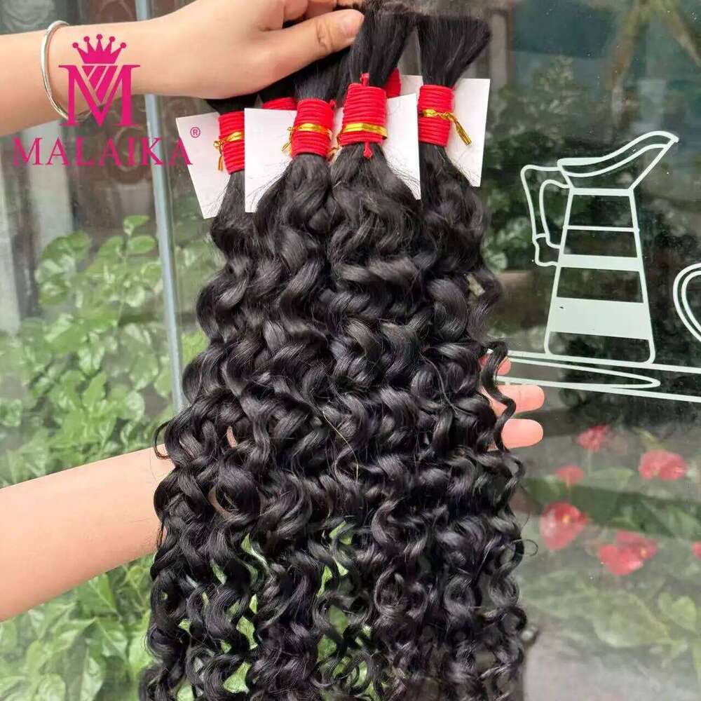 Malaika Bulk Braiding Burmese Virgin Human Hair Extensions for Boho Braids 18 20 inches For Black Women