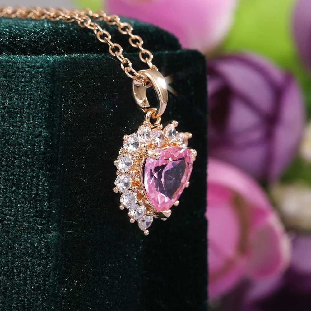 CAOSHI Gorgeous Sweet Heart Pendant Necklace Sparkling Pink CZ Las Accories Romantic Wedding Party Confion Jewelry W250616