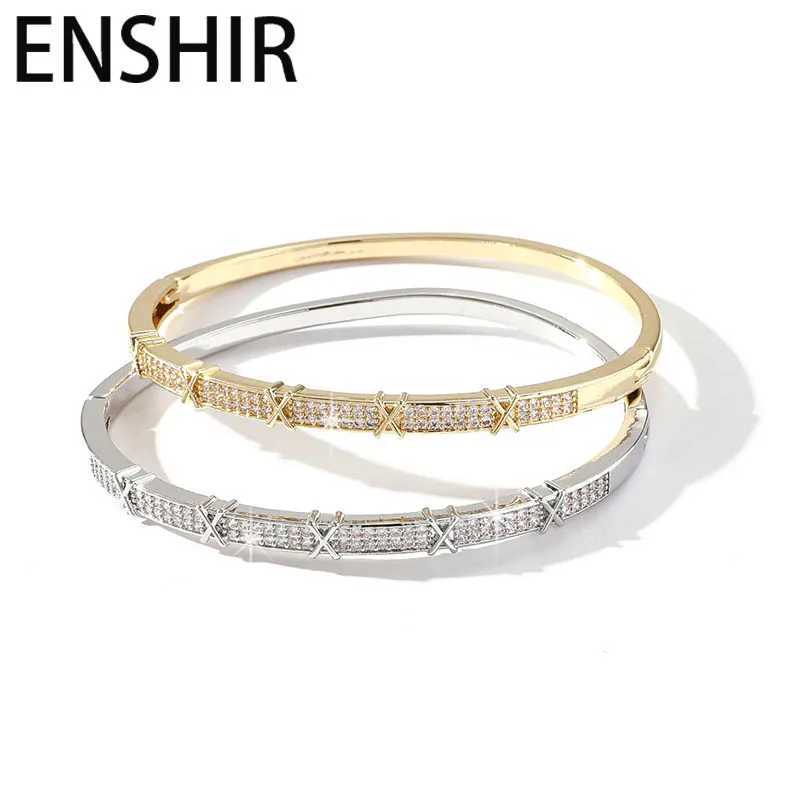 ENSHIR Silver Color Cuff Bangles for Women Wrist Waterproof Bangles Simple Jewelry Gift Z250616