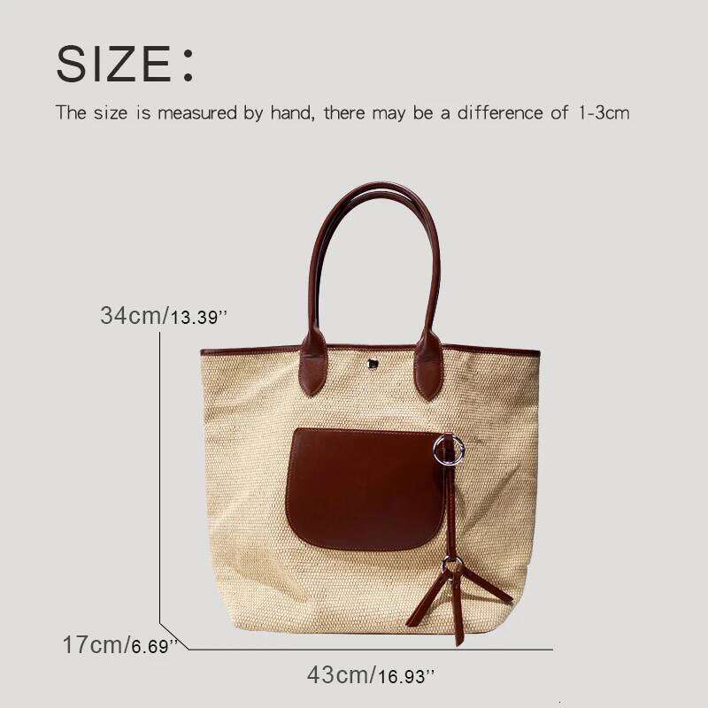 Women's Bags Designer Custom Initials Straw Tote Bags For Women Designer Handbags Purses New In PU Button Large Capacity Underarm Shoulder